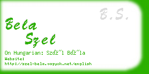 bela szel business card